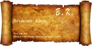 Brukner Keve névjegykártya
